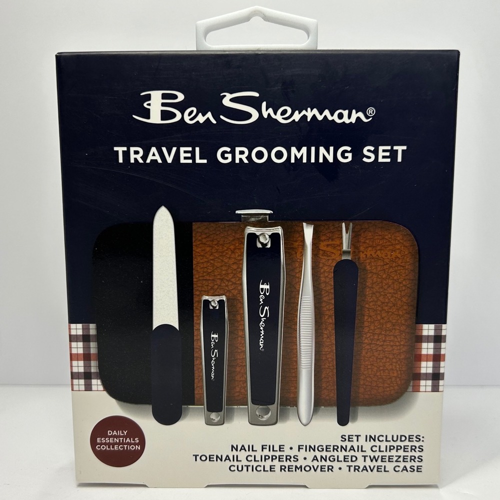 Ben Sherman Travel Grooming Set 5-Piece Manicure Kit with Case New